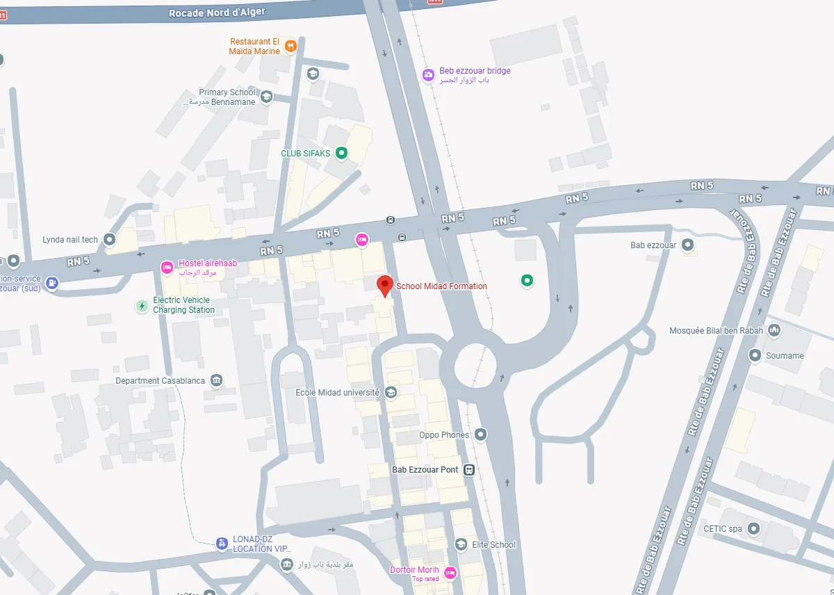 Map showing Midad Formation in Bab Ezzouar, Algiers